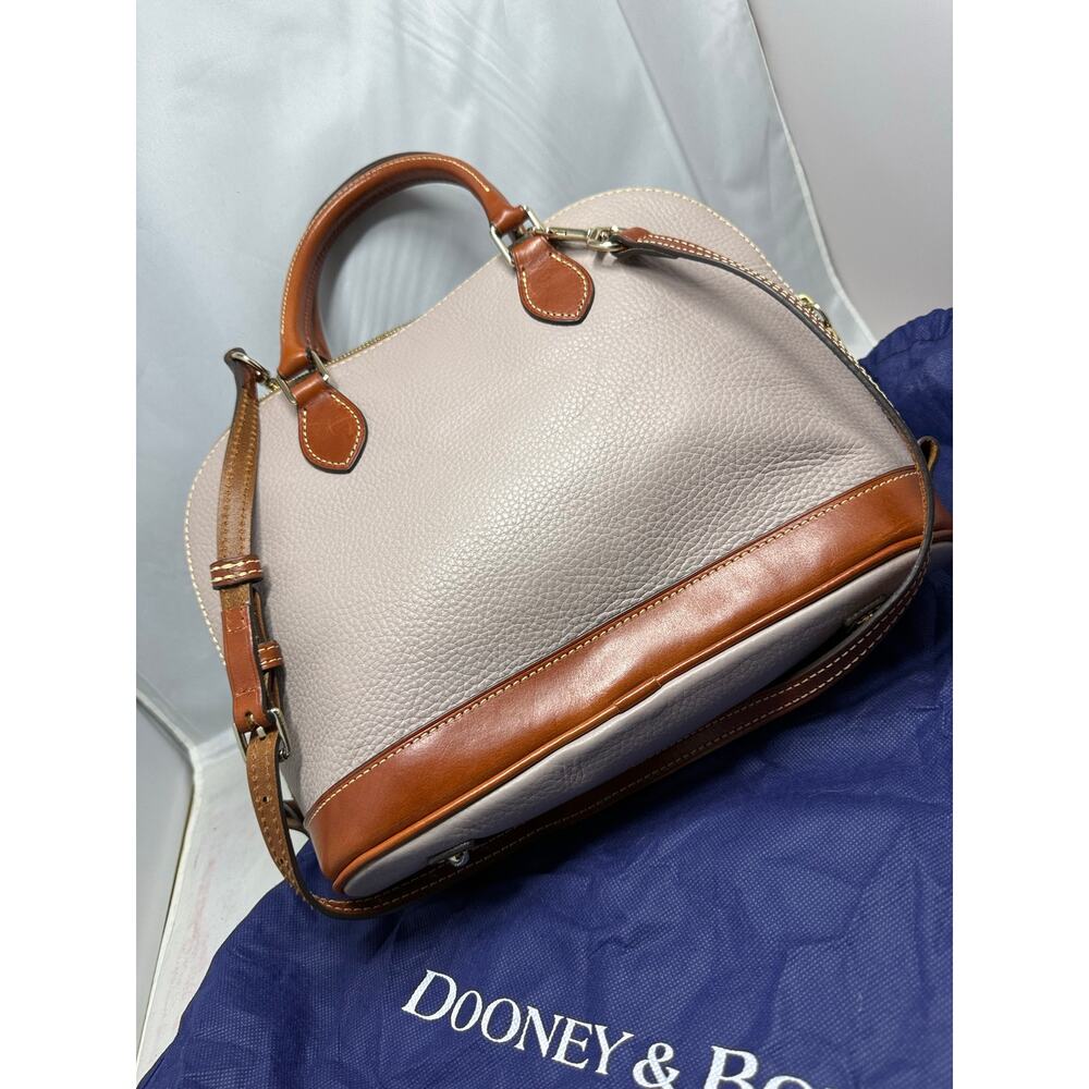 Dooney & Bourke Grey Pebble Grain Leather Satchel Handbag with dust bag - Picture 4 of 9